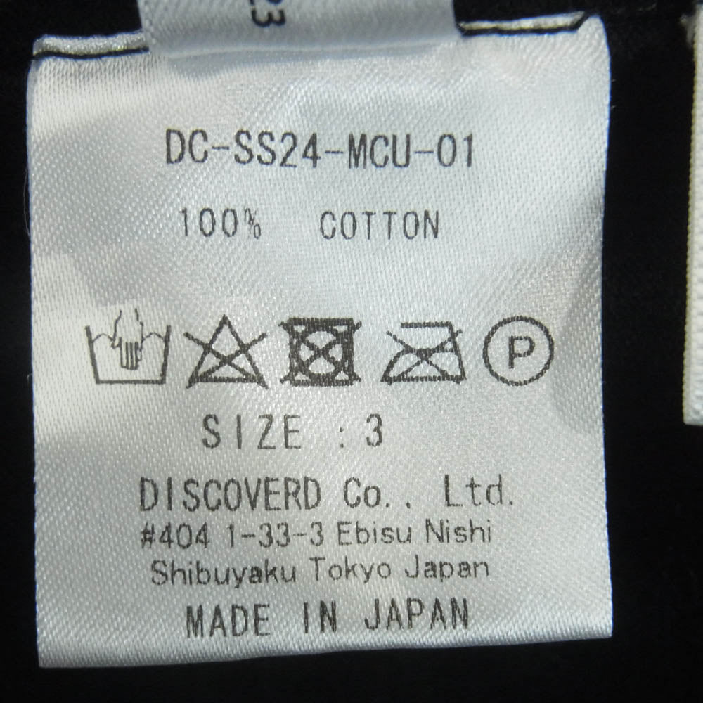 DISCOVERED ディスカバード Wide Mickey Tee ワイド ミッキーマウス Tシャツ コットン 日本製 ブラック系 3【中古】