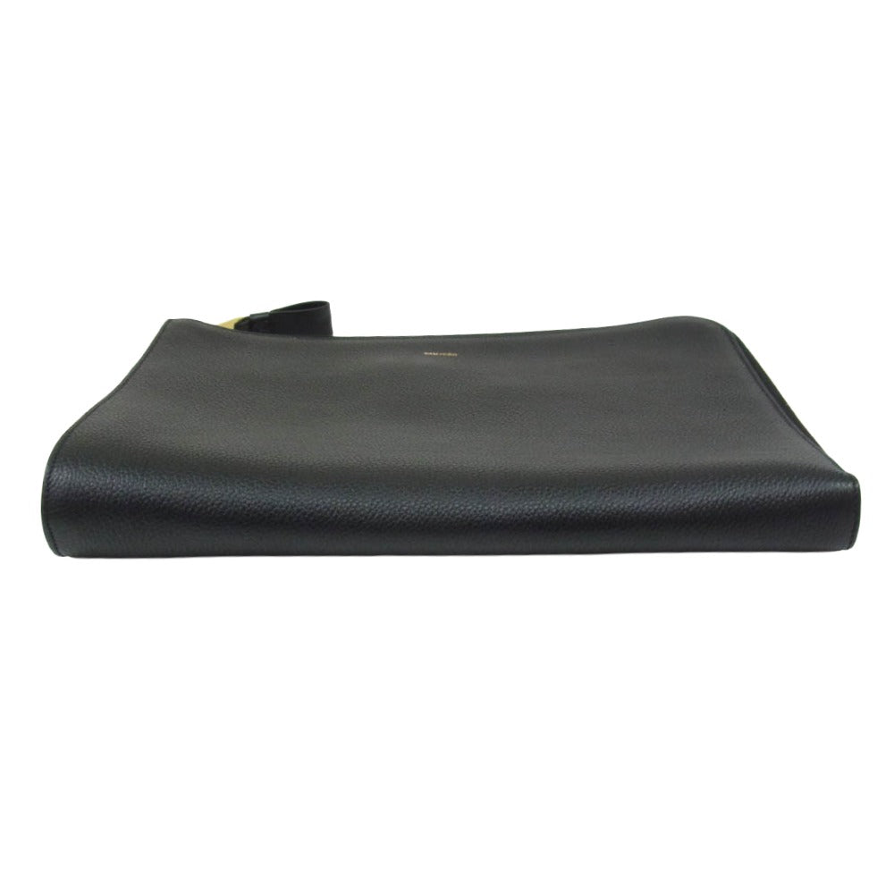 TOM FORD トムフォード HO355 LCL213G ソフトグレインレザー セカンド クラッチ バッグ ブラック系【中古】