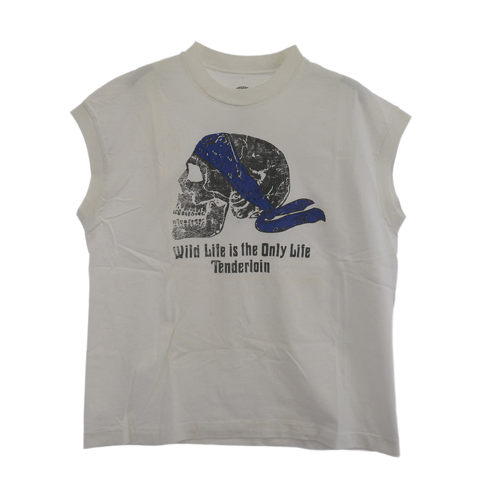 TENDERLOIN テンダーロイン T-N/S TEE バンダナスカルプリント ノースリーブ Tシャツ ホワイト ホワイト系 M【中古】