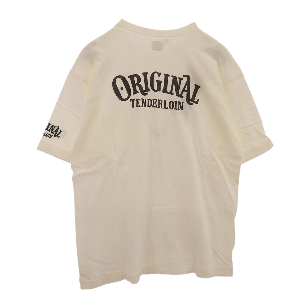 TENDERLOIN テンダーロイン T-TEE3 P バックロゴプリント ポケット 半袖Tシャツ ホワイト ホワイト系 M【中古】