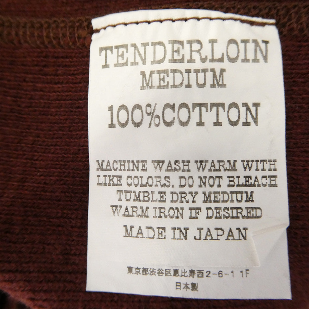 TENDERLOIN テンダーロイン T-CHILLY クルーネック リブ 長袖Tシャツ バーガンディ エンジ系 M【中古】