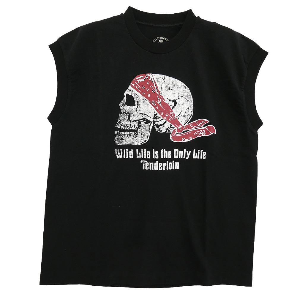 TENDERLOIN テンダーロイン T-N/S TEE バンダナスカルプリント ノースリーブ Tシャツ ブラック ブラック系 M【中古】