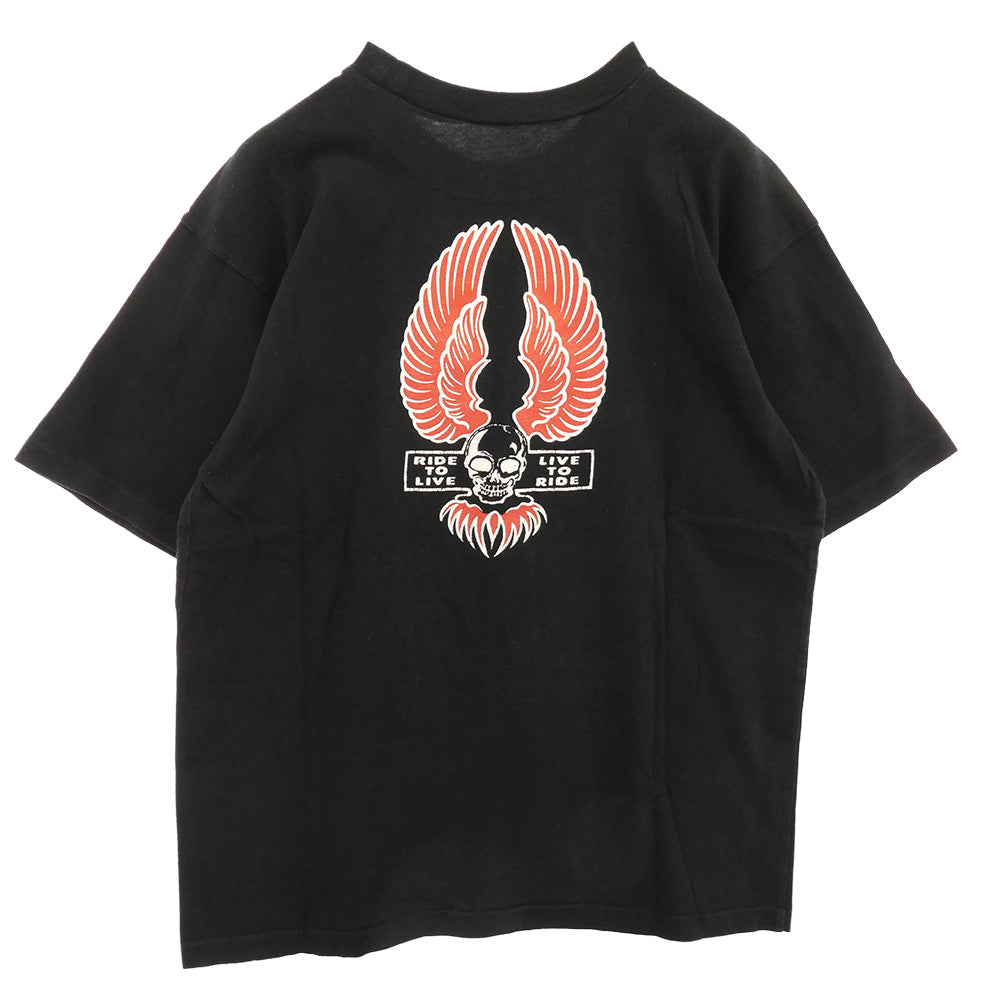 TENDERLOIN テンダーロイン T-TEE フロントロゴ バックスカルプリント 半袖Tシャツ ブラック ブラック系 M【中古】