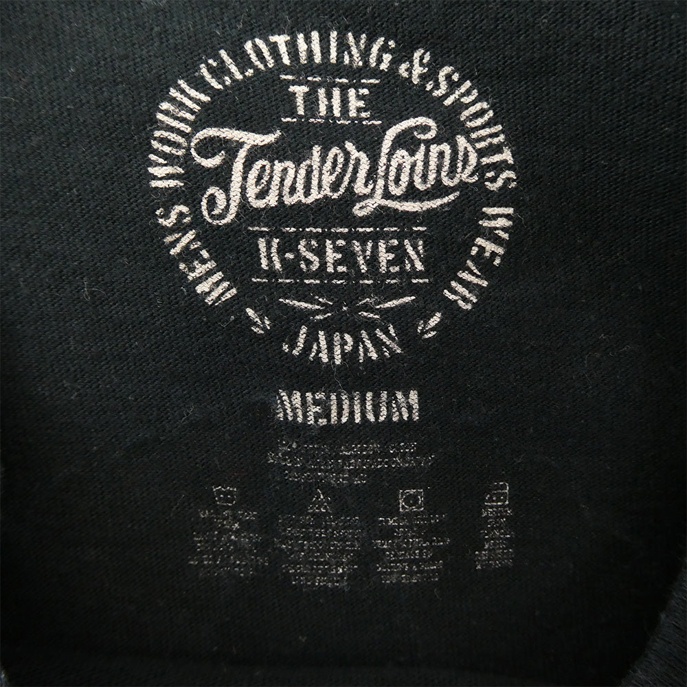 TENDERLOIN テンダーロイン T-TEE フロントロゴ バックスカルプリント 半袖Tシャツ ブラック ブラック系 M【中古】