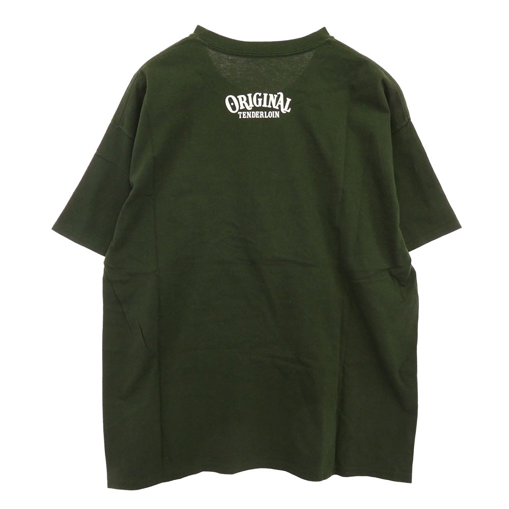 TENDERLOIN テンダーロイン T-TEE TENDERLOIN TOKYO ロゴプリント 半袖Tシャツ グリーン モスグリーン系 L【中古】