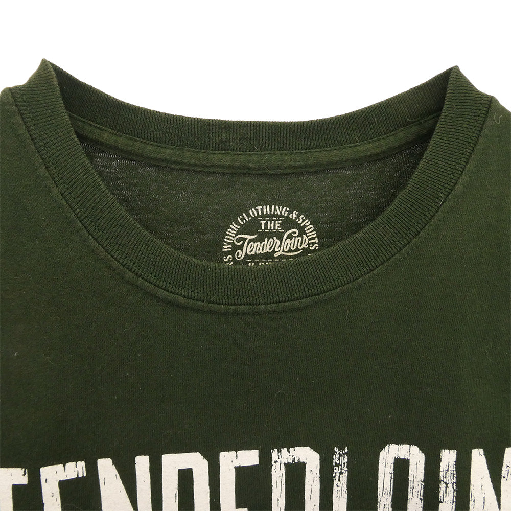 TENDERLOIN テンダーロイン T-TEE TENDERLOIN TOKYO ロゴプリント 半袖Tシャツ グリーン モスグリーン系 L【中古】
