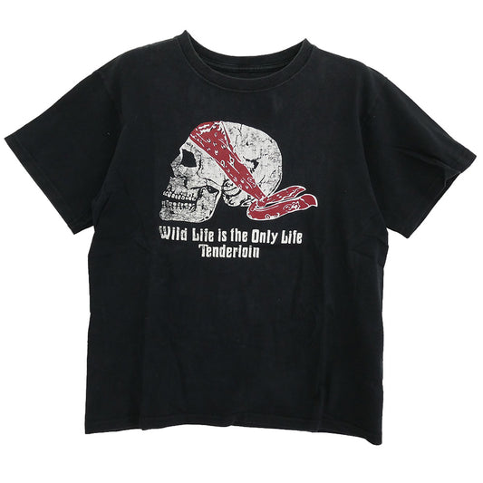 TENDERLOIN テンダーロイン T-TEE バンダナスカルプリント 半袖Tシャツ ブラック ブラック系 M【中古】
