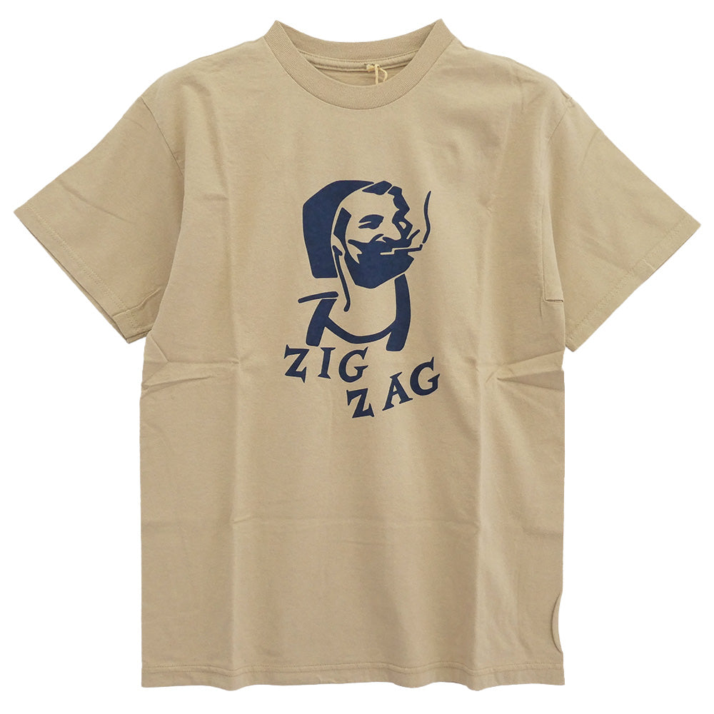 TENDERLOIN テンダーロイン T-TEE ZIG ZAG ジグザグプリント 半袖Tシャツ カーキベージュ カーキ系 M【中古】