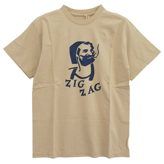 TENDERLOIN テンダーロイン T-TEE ZIG ZAG ジグザグプリント 半袖Tシャツ カーキベージュ カーキ系 M【中古】
