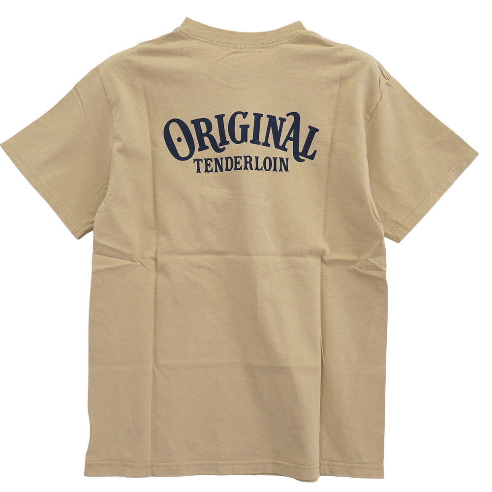 TENDERLOIN テンダーロイン T-TEE ZIG ZAG ジグザグプリント 半袖Tシャツ カーキベージュ カーキ系 M【中古】