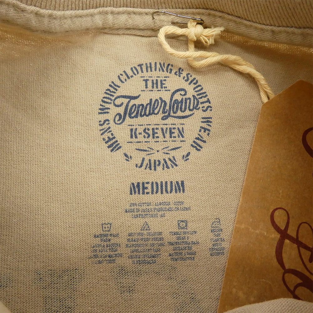 TENDERLOIN テンダーロイン T-TEE ZIG ZAG ジグザグプリント 半袖Tシャツ カーキベージュ カーキ系 M【中古】