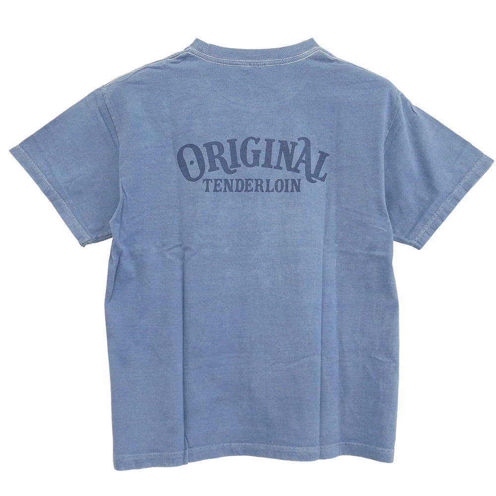 TENDERLOIN テンダーロイン T-TEE4 ジグザグプリント 半袖Tシャツ インディゴ ブルー系 M【中古】