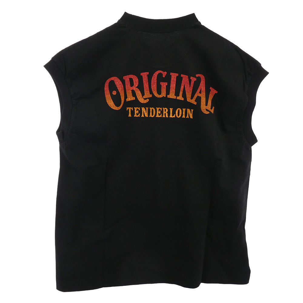 TENDERLOIN テンダーロイン T-N/S TEE HELL ON WHEELS ウィングホイールプリント ノースリーブ Tシャツ ブラック ブラック系 M【美品】【中古】