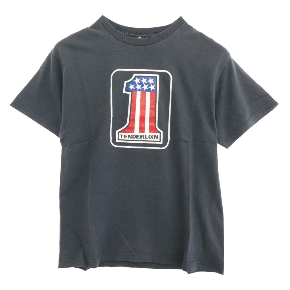 TENDERLOIN テンダーロイン T-TEE#1 星条旗プリント 半袖Tシャツ wash グレー系 M【中古】
