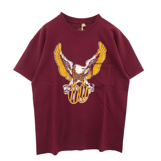 TENDERLOIN テンダーロイン T-TEE69 イーグルプリント ポケット 半袖Tシャツ エンジ系 M【中古】