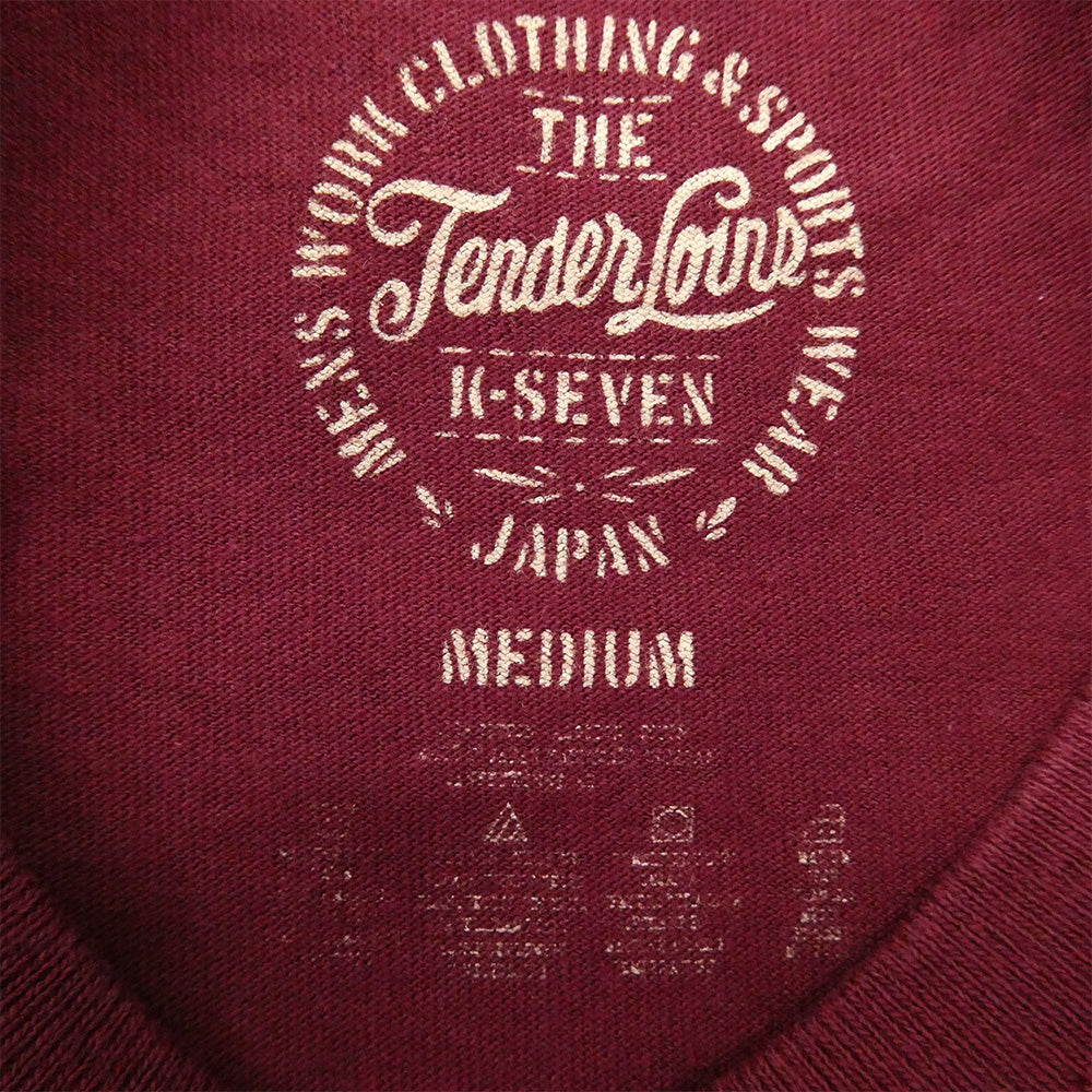 TENDERLOIN テンダーロイン T-TEE69 イーグルプリント ポケット 半袖Tシャツ エンジ系 M【中古】