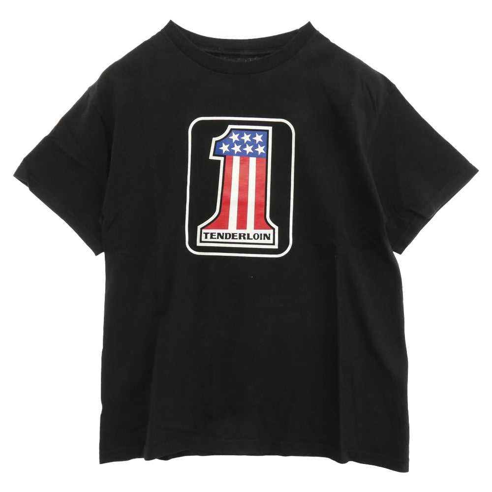 TENDERLOIN テンダーロイン T-TEE#1 星条旗プリント 半袖Tシャツ ブラック ブラック系 M【中古】
