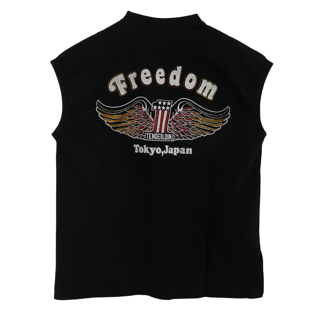TENDERLOIN テンダーロイン T-N/S TEE2 プリント ノースリーブ Tシャツ ブラック系 M【美品】【中古】