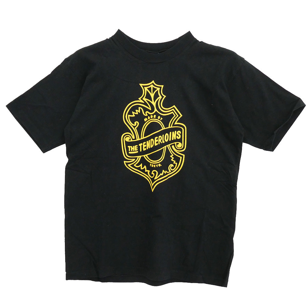 TENDERLOIN テンダーロイン T-TEE2 エンブレムプリント 半袖Tシャツ ブラック ブラック系 M【美品】【中古】