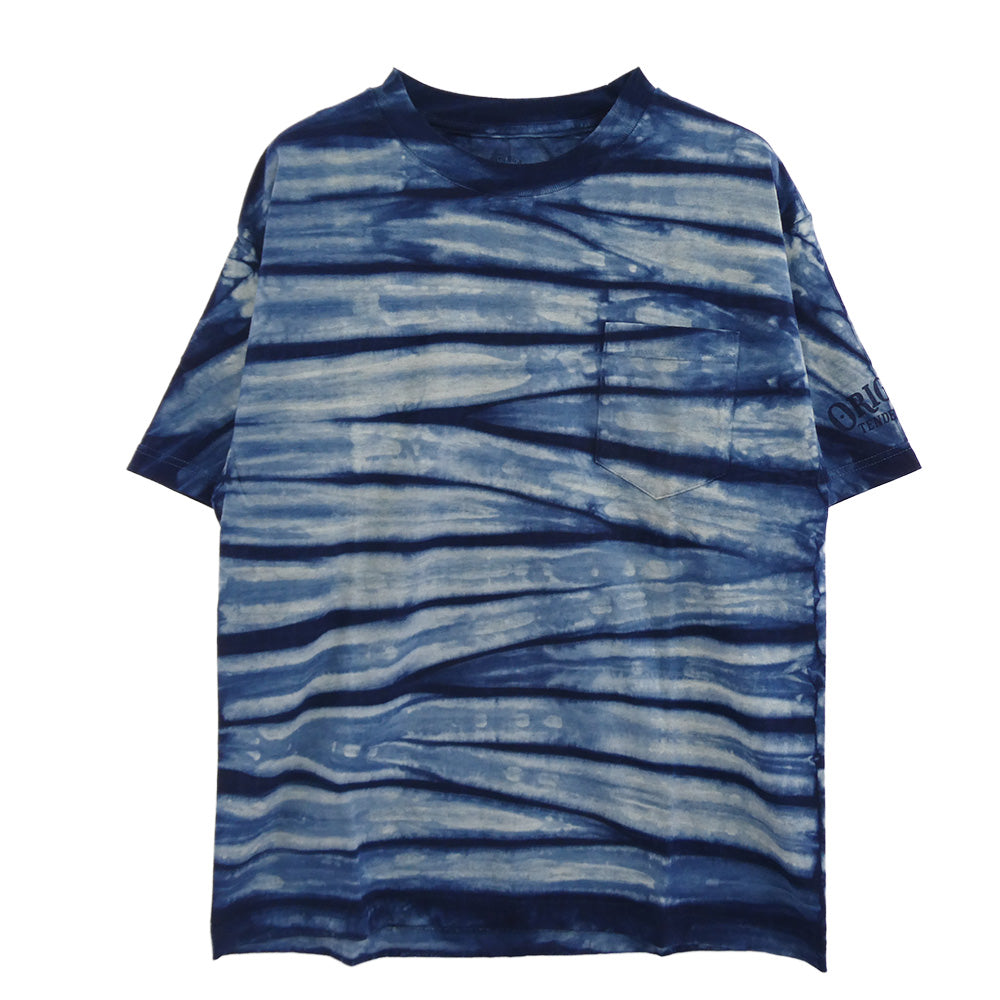 TENDERLOIN テンダーロイン T-TEE TIE DYE インディゴ タイダイ ポケット 半袖Tシャツ ブルー系 M【美品】【中古】
