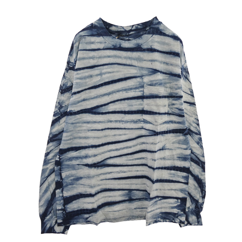 TENDERLOIN テンダーロイン T-TEE TIE DYE LITMUS インディゴ タイダイ ポケット 半袖Tシャツ インディゴブルー系 L【極上美品】【中古】