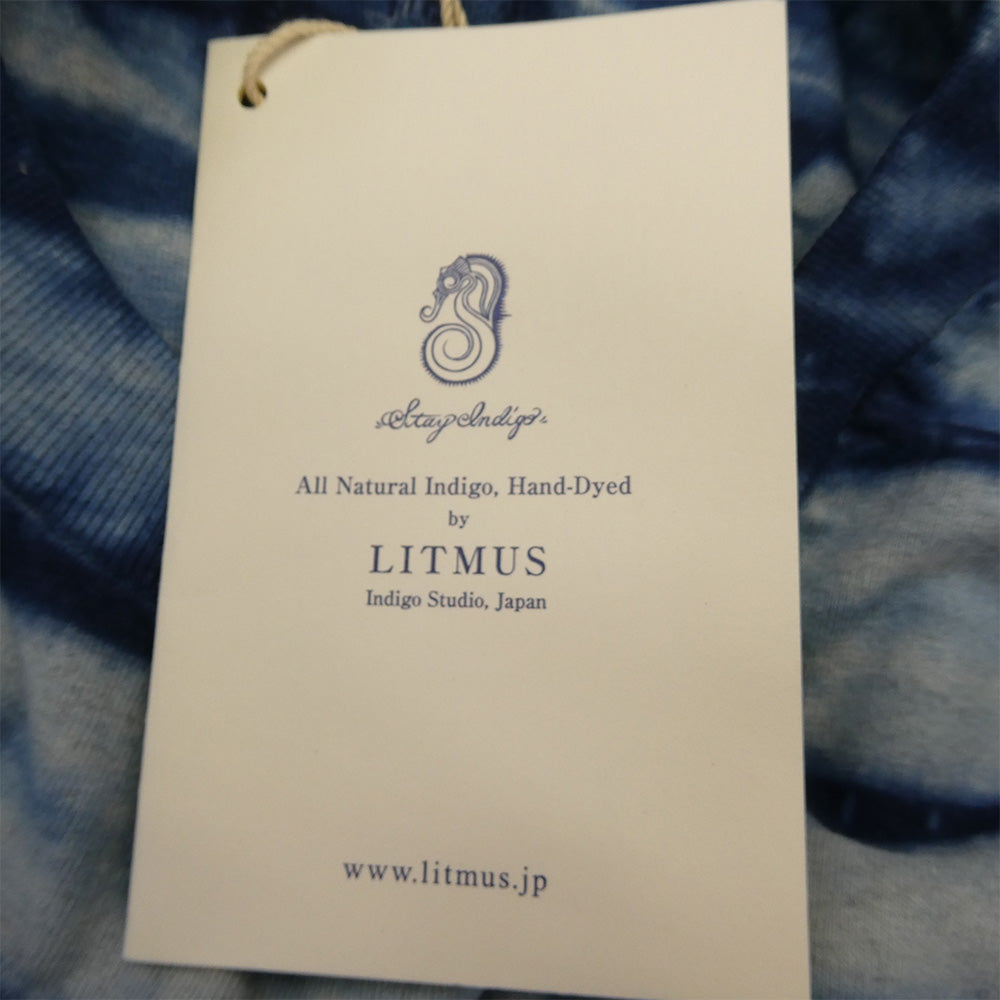 TENDERLOIN テンダーロイン T-TEE TIE DYE LITMUS インディゴ タイダイ ポケット 半袖Tシャツ インディゴブルー系 L【極上美品】【中古】