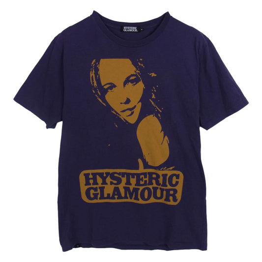 HYSTERIC GLAMOUR ヒステリックグラマー 4CT-5892 ヒスガール ビッグロゴ プリント 半袖 Tシャツ カットソー パープル系 M【中古】