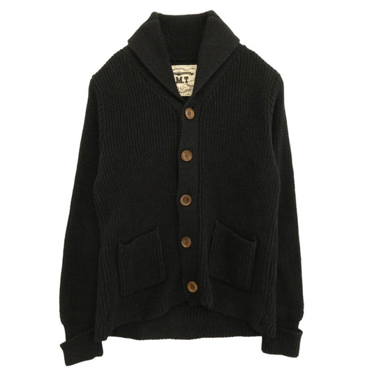 TMT ティーエムティー TKN-F13-04 HANDMADE SHAWL COLLAR CARDIGAN リネン混 ショールカラー ニット カーディガン ブラック系 S【中古】