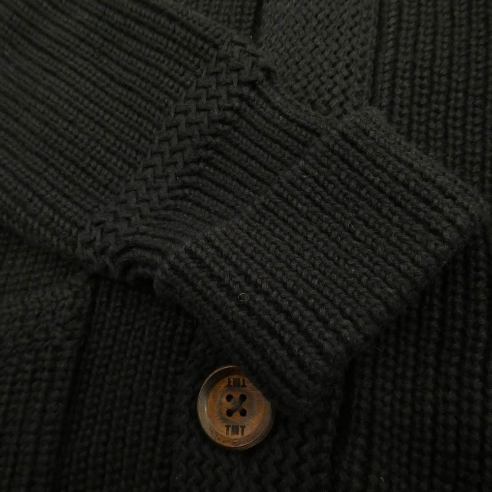 TMT ティーエムティー TKN-F13-04 HANDMADE SHAWL COLLAR CARDIGAN リネン混 ショールカラー ニット カーディガン ブラック系 S【中古】