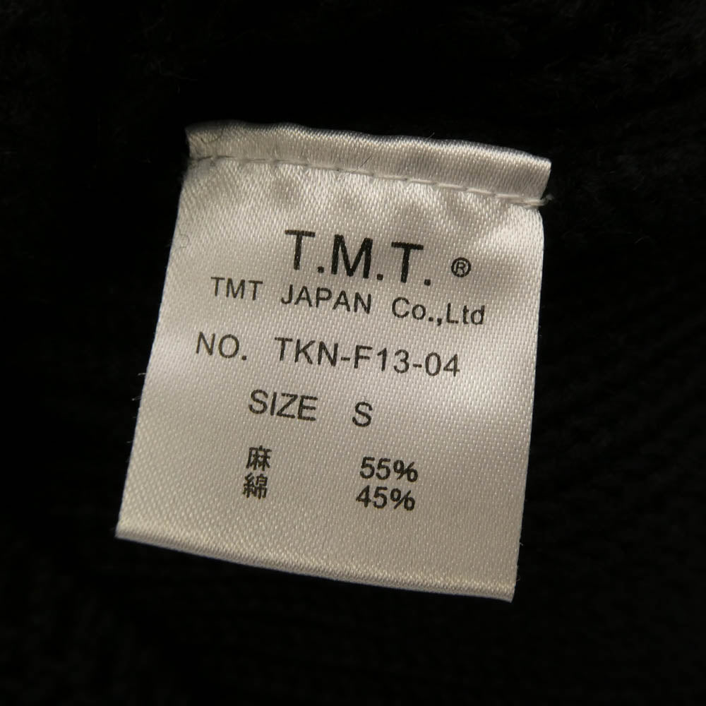 TMT ティーエムティー TKN-F13-04 HANDMADE SHAWL COLLAR CARDIGAN リネン混 ショールカラー ニット カーディガン ブラック系 S【中古】
