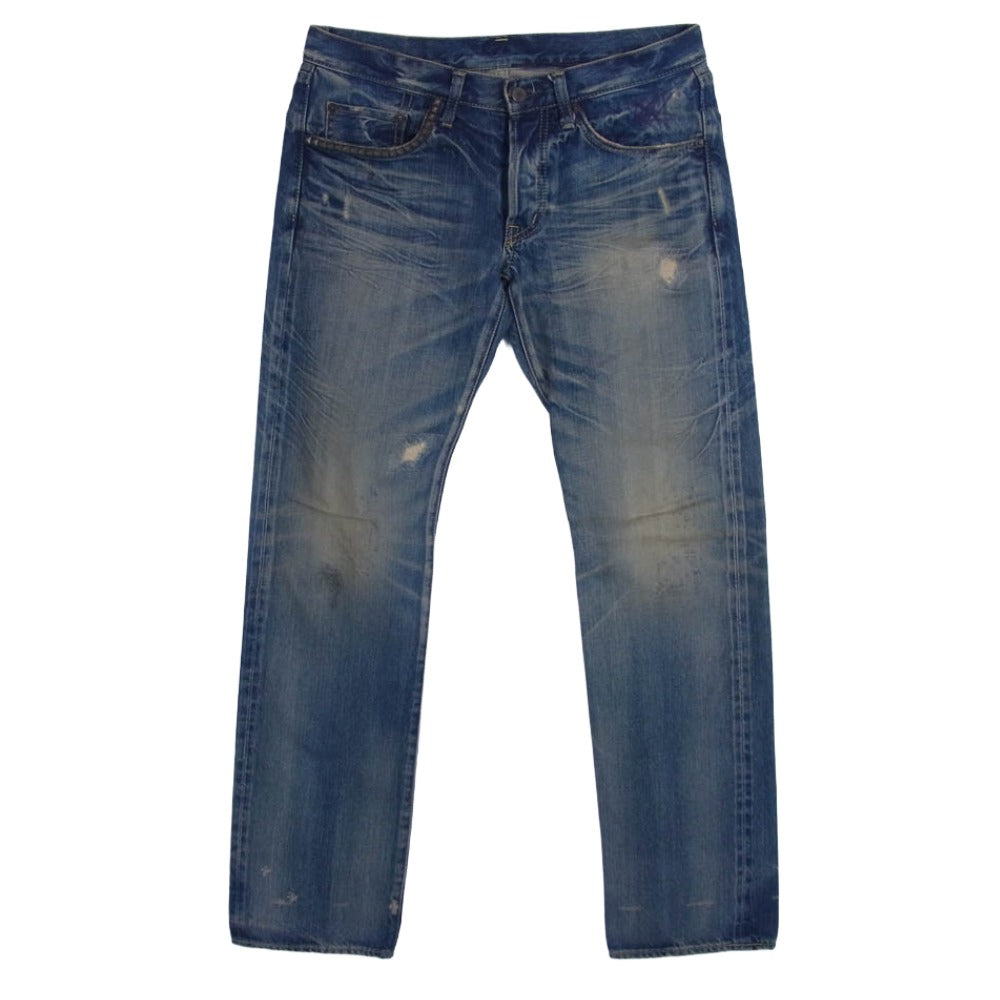 HYSTERIC GLAMOUR ヒステリックグラマー 4AP-1551 ダメージ加工 スタッズ デニム パンツ ブルー系 30【中古】