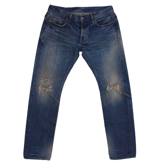HYSTERIC GLAMOUR ヒステリックグラマー 4AP-2683 ダメージ加工 スタッズ デニム パンツ インディゴブルー系 32【中古】