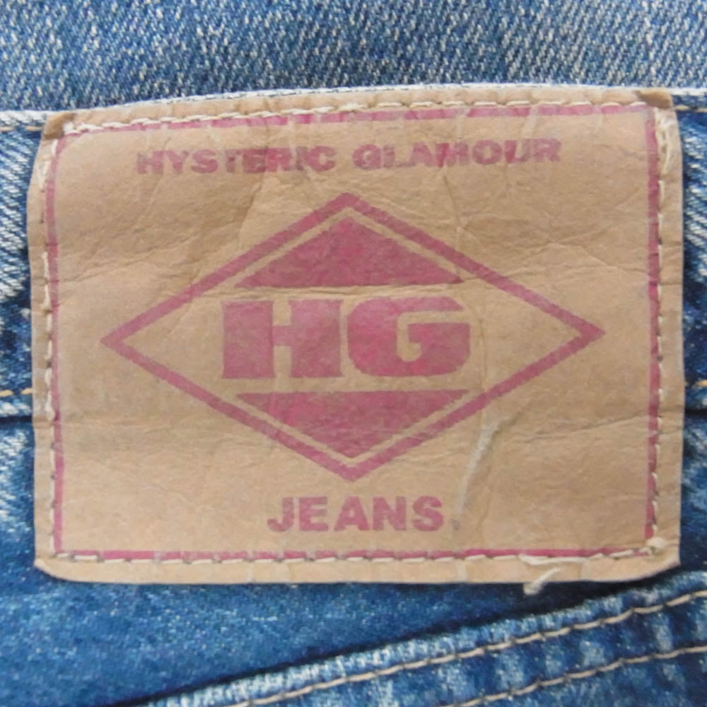 HYSTERIC GLAMOUR ヒステリックグラマー 4AP-1251 ダメージ加工 リペア加工 リメイク 小窓 パッチ スタッズ デニム パンツ ライトブルー系 30【中古】