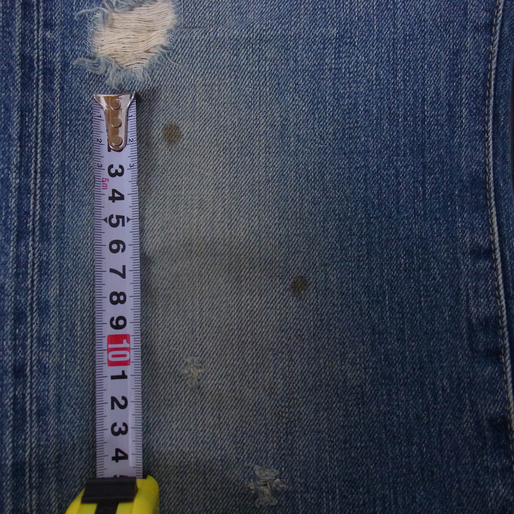 HYSTERIC GLAMOUR ヒステリックグラマー 4AP-1251 ダメージ加工 リペア加工 リメイク 小窓 パッチ スタッズ デニム パンツ ライトブルー系 30【中古】