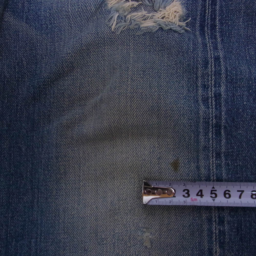 HYSTERIC GLAMOUR ヒステリックグラマー 4AP-1251 ダメージ加工 リペア加工 リメイク 小窓 パッチ スタッズ デニム パンツ ライトブルー系 30【中古】