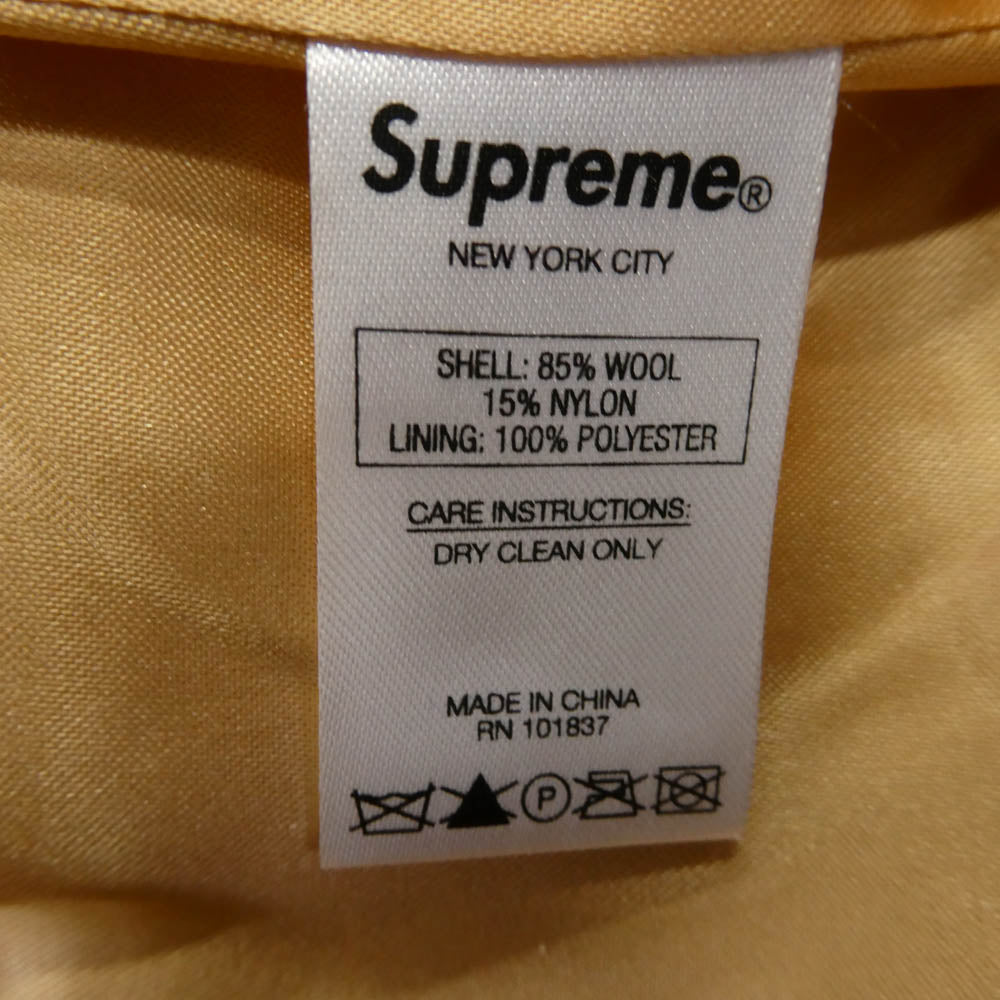 Supreme シュプリーム 16AW old english zip varsity jacket オールド イングリッシュ バーシティ ジャケット カーキ系 S【中古】