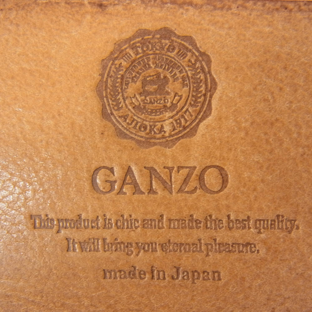 GANZO ガンゾ THIN BRIDLE シンブライドル ２面パスケース カードケース ブラック系【中古】