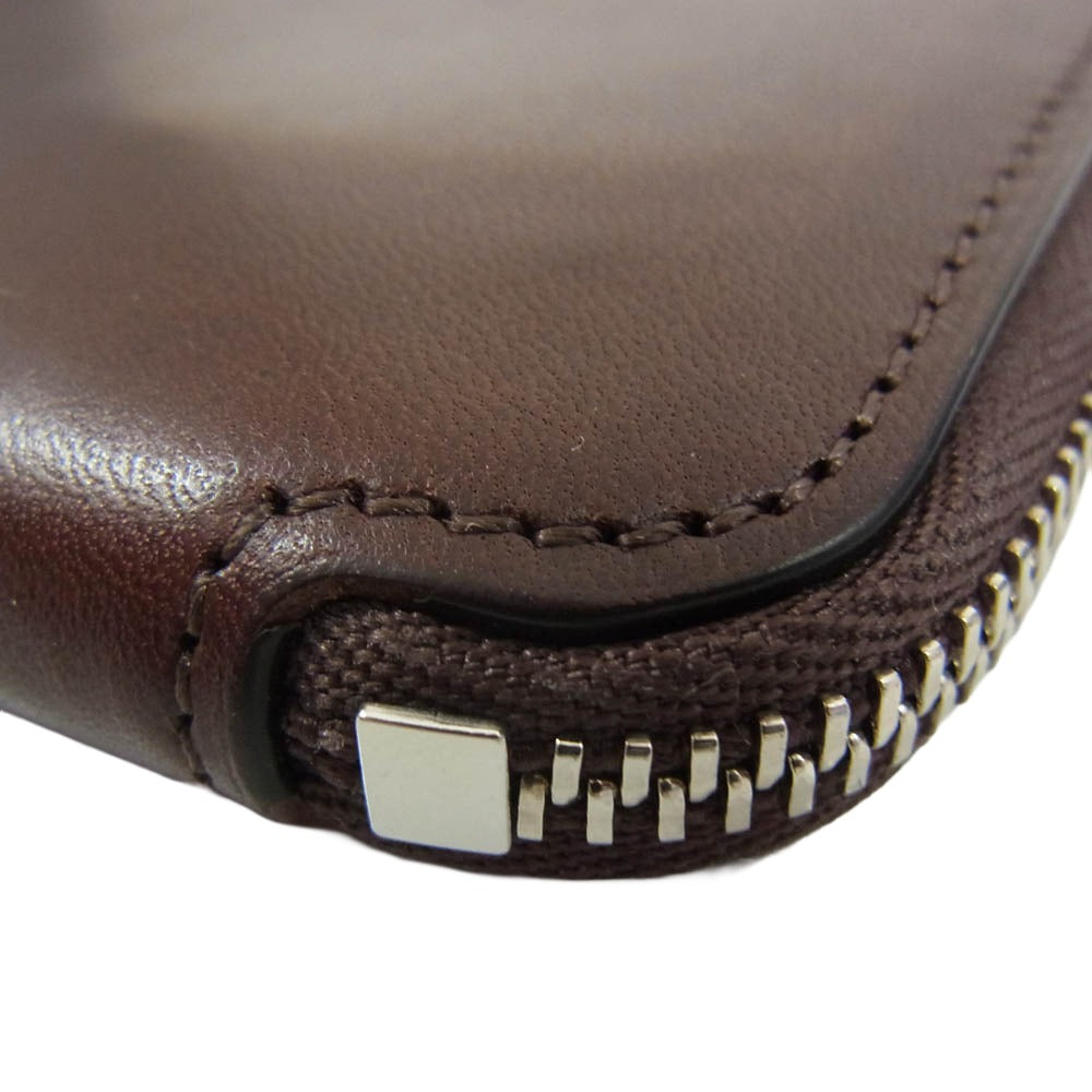 オオバセイホウ 0051-4-MBL Lジップ札入れ マルチケース サンタクローチェ カーフ 財布 ブラウン系【中古】