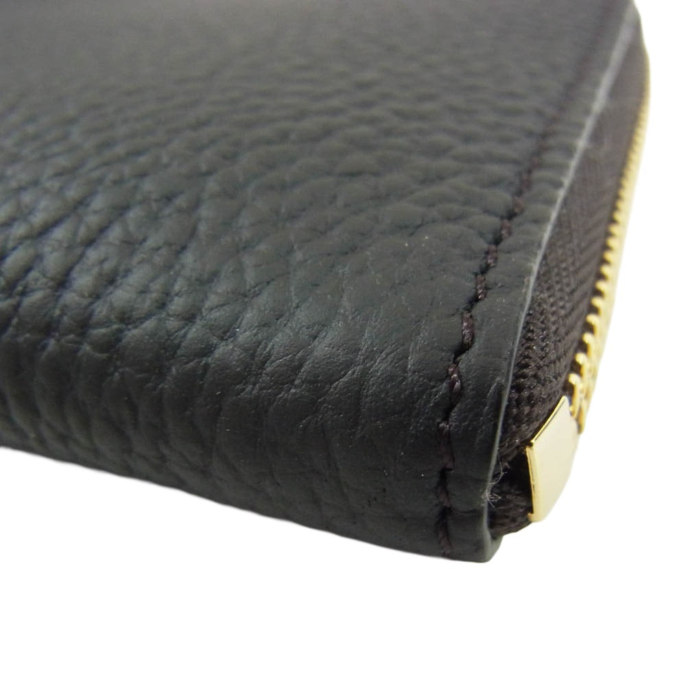 オオバセイホウ 0051-3GMS Lジップ札入れ マルチケース ジャーマン・シュリンク ブラック系【極上美品】【中古】