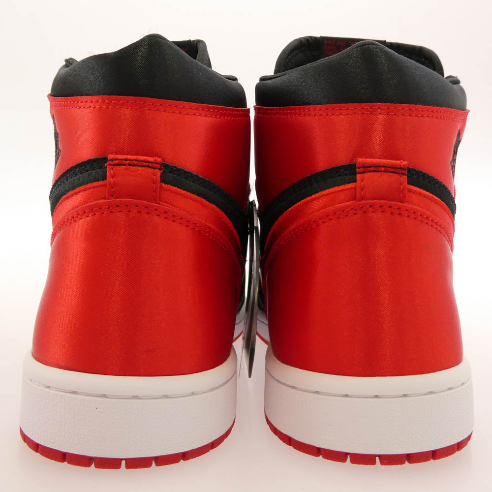 NIKE ナイキ FD4810-061 WMNS AIR JORDAN 1 RETRO HI OG SATIN BRED エア ジョーダン 1 ハイ サテン ブレッド スニーカー ブラック系 レッド系 28.5cm【極上美品】【中古】