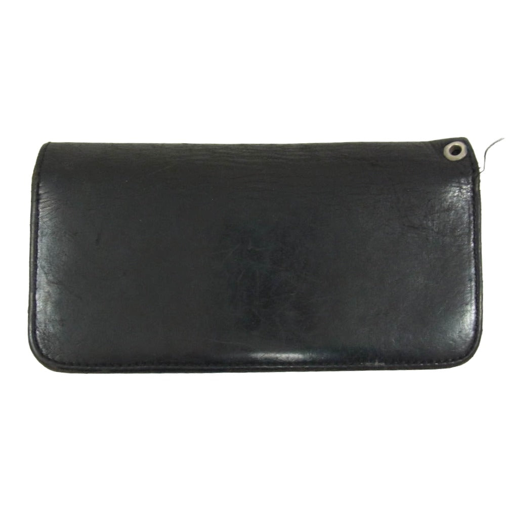 HTC エイチティーシー レザー ピラミッド スタッズ ウォレット 財布 ブラック系【中古】