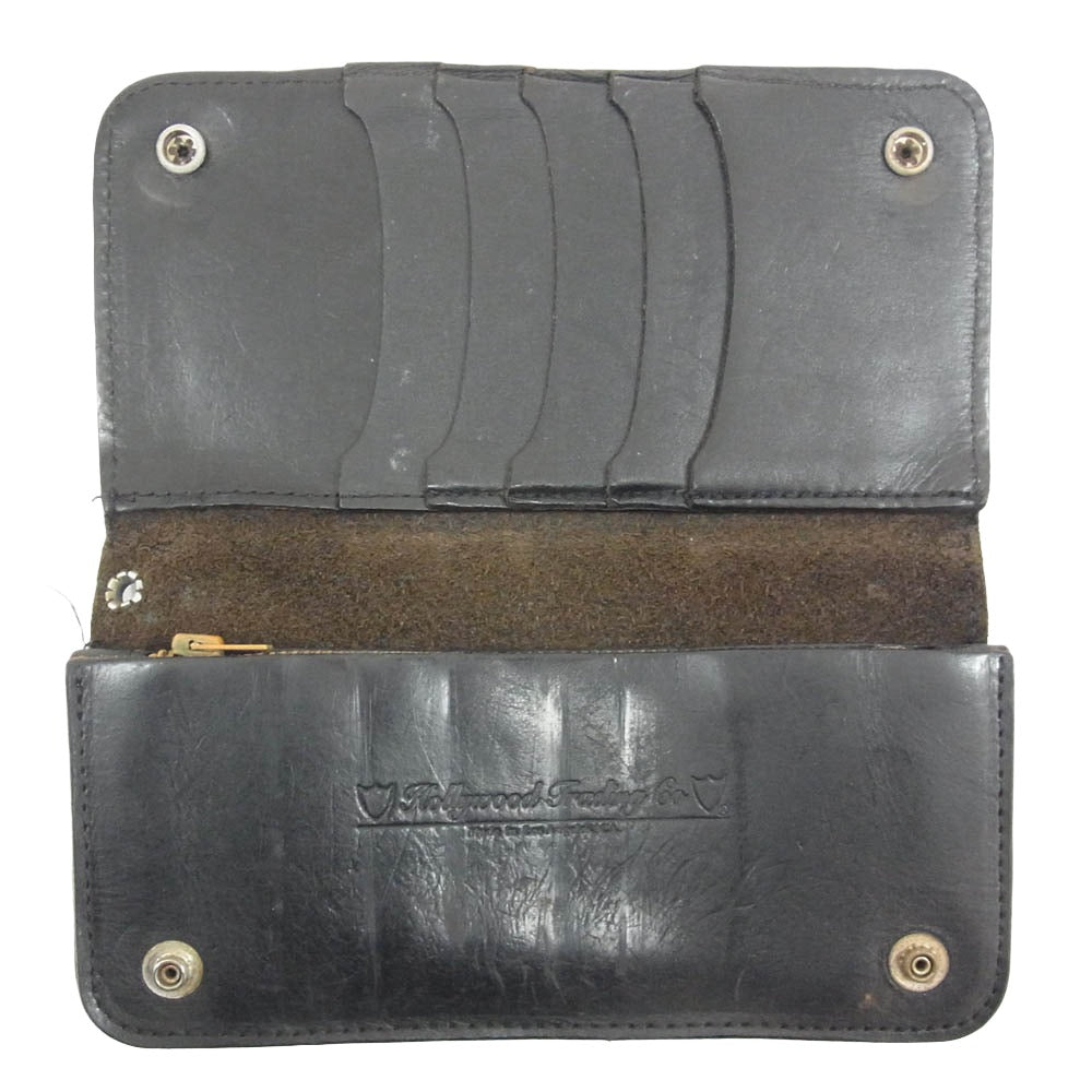 HTC エイチティーシー レザー ピラミッド スタッズ ウォレット 財布 ブラック系【中古】