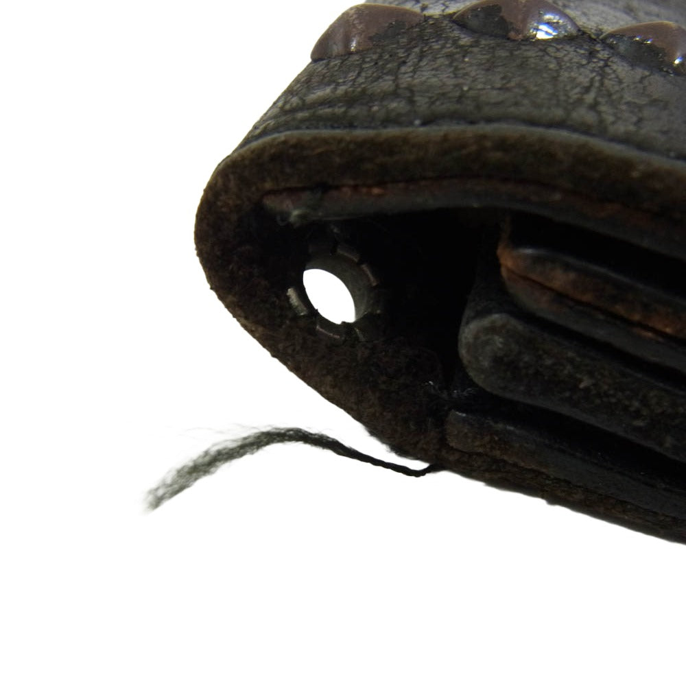 HTC エイチティーシー レザー ピラミッド スタッズ ウォレット 財布 ブラック系【中古】