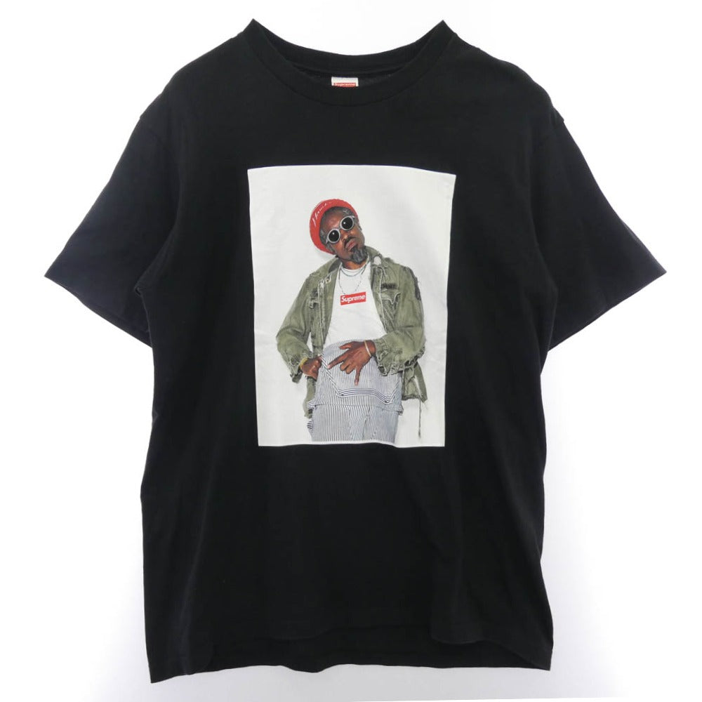 Supreme シュプリーム 22AW ndre 3000 Tee アンドレ 3000 プリント クルーネック 半袖Tシャツ ブラック系 L【中古】