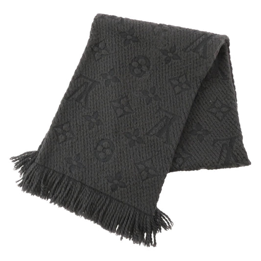 LOUIS VUITTON ルイ・ヴィトン M72431 エシャルプ ロゴマニア ウール シルク モノグラム マフラー ブラック系【中古】