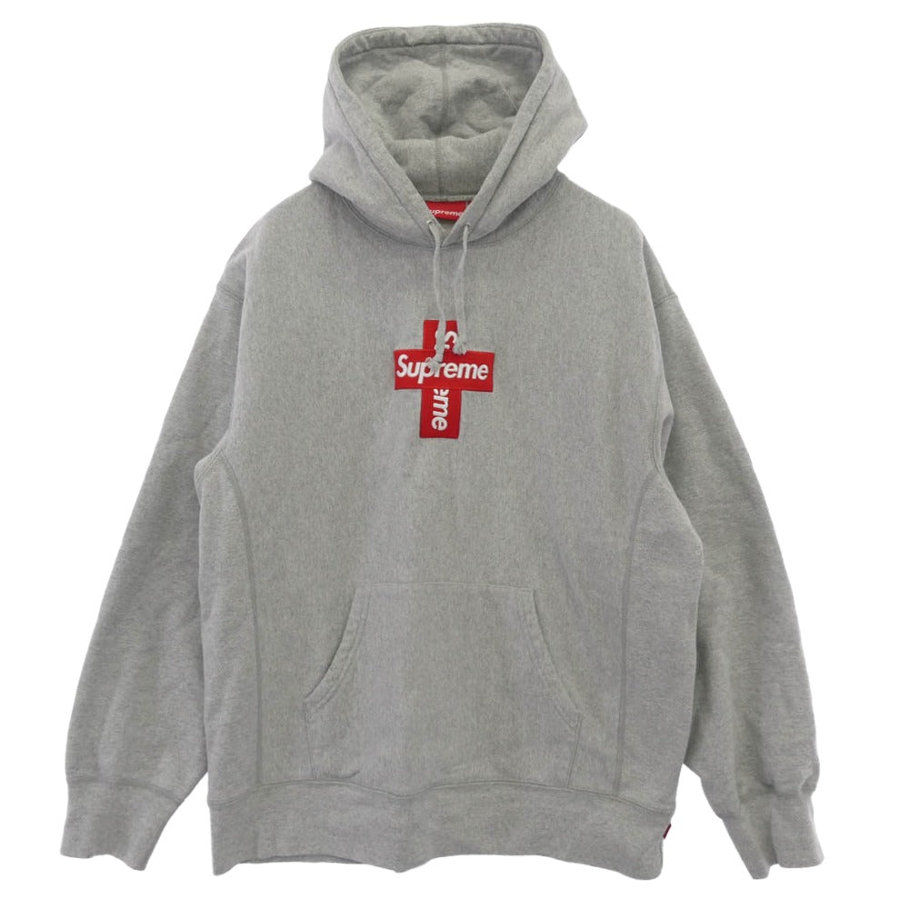 Supreme シュプリーム 20AW Cross Box Logo Hooded Sweatshirt クロス ボックス ロゴ フーデッド スウェットシャツ グレー系 XL【中古】