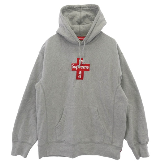 Supreme シュプリーム 20AW Cross Box Logo Hooded Sweatshirt クロス ボックス ロゴ フーデッド スウェットシャツ グレー系 XL【中古】