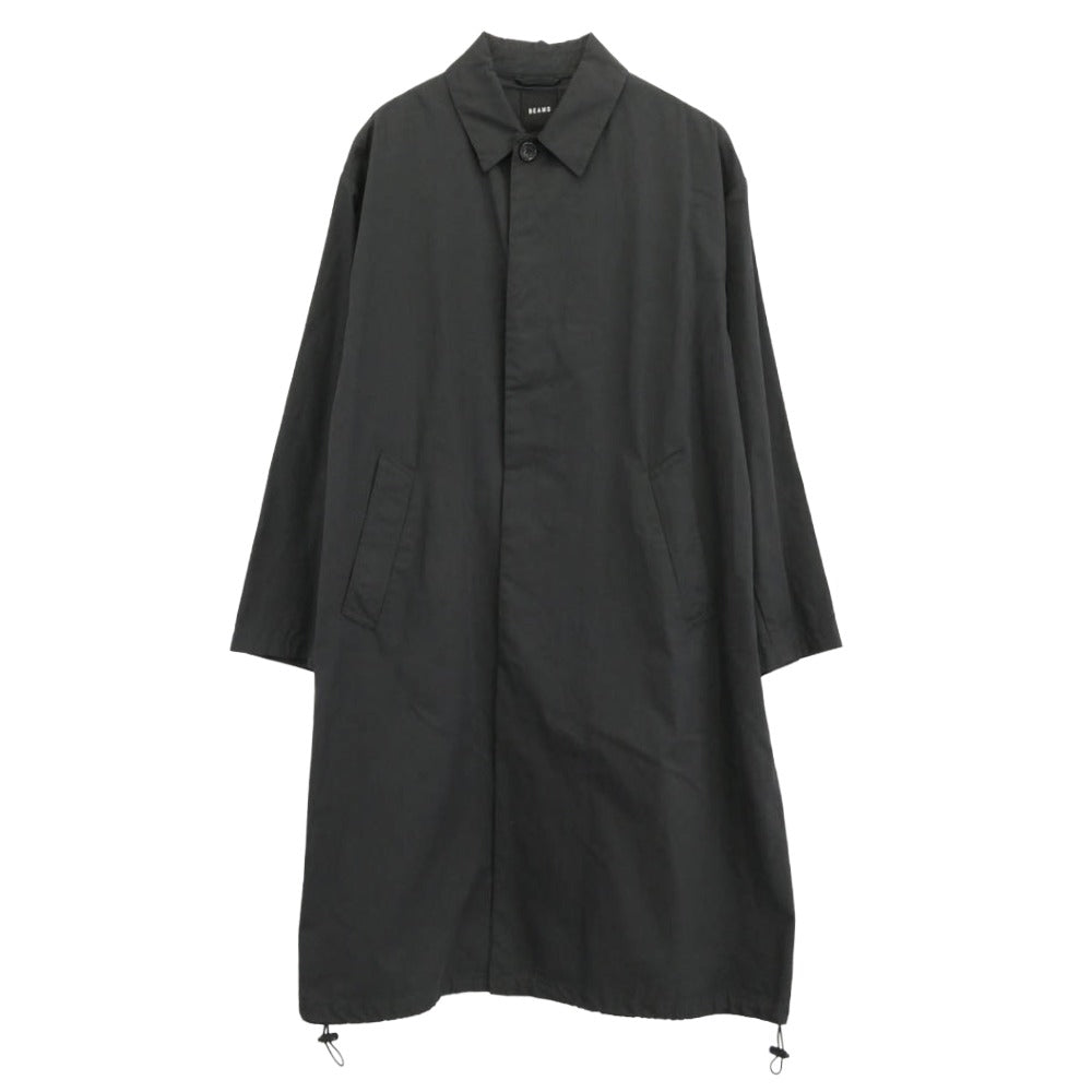 BEAMS ビームス 11-19-1269-803 裾ドローコード付き コットン ロング ステンカラー コート ダークグレー系 XL【中古】