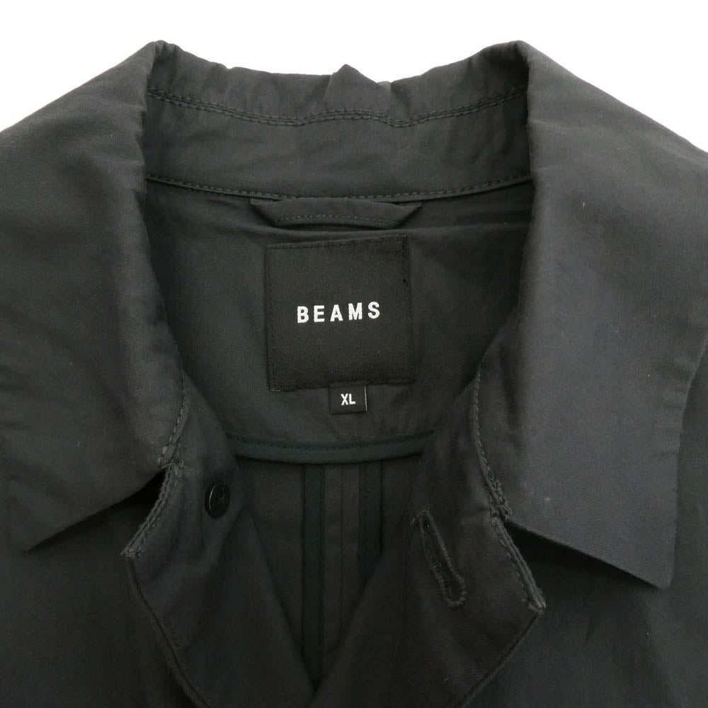 BEAMS ビームス 11-19-1269-803 裾ドローコード付き コットン ロング ステンカラー コート ダークグレー系 XL【中古】