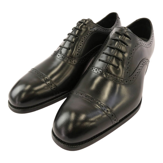 MACKINTOSH PHILOSOPHY マッキントッシュフィロソフィー M61A TROTTER セミブローグ レザー シューズ ブラック系 26.5cm【極上美品】【中古】